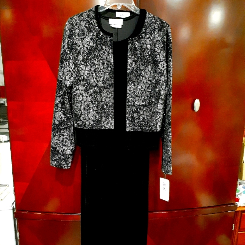 AGB Two Piece Sequined Cardigan and Maxi Dress